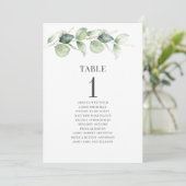 Eucalyptus Bladeren Tafel Nummer Trouw Stoeleninde Kaart (Staand voorkant)