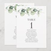 Eucalyptus Bladeren Tafel Nummer Trouw Stoeleninde Kaart (Voorkant / Achterkant)