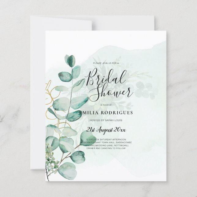 Eucalyptus Bladeren Trouwdecoratie QR CODE Modern (Voorkant)