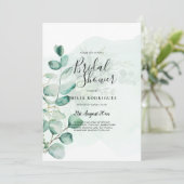 Eucalyptus Bladeren Trouwdecoratie QR CODE Modern Kaart (Staand voorkant)