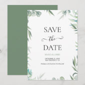 Eucalyptus Bladeren Trouwen Save The Date (Voorkant / Achterkant)