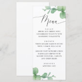 Eucalyptus Bladeren Trouwen | Waterverf Botanisch Menu (Voorkant / Achterkant)