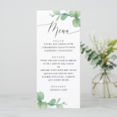 Eucalyptus Bladeren Trouwen | Waterverf Botanisch Menu (Staand voorkant)