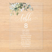 Eucalyptus Bladeren Trouwfeest Stoelen Chart Tafel Acryl Uitnodigingen (Voorkant)
