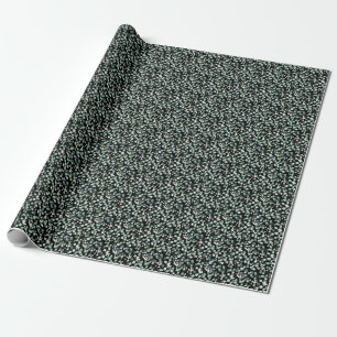 Eucalyptus bladeren: witte bloemen patroon cadeaupapier