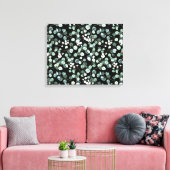 Eucalyptus bladeren: witte bloemen patroon canvas afdruk (Insitu (Woonkamer))