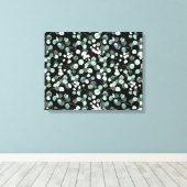 Eucalyptus bladeren: witte bloemen patroon canvas afdruk (Insitu (Houten vloer))