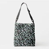 Eucalyptus bladeren: witte bloemen patroon crossbody tas (Achterkant)