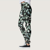 Eucalyptus bladeren: witte bloemen patroon leggings (Links)