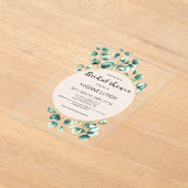Eucalyptus Bladerrijke Bruidsdouche Acryl Uitnodigingen (Laagn)