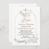 Eucalyptus Bladgroen Bloemenengel Kruisdoop Kaart (Voorkant / Achterkant)