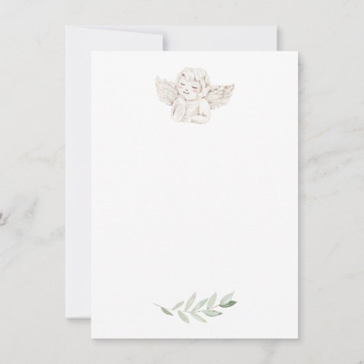 Eucalyptus Bladgroen Bloemenengel Kruisdoop Kaart (Achterkant)