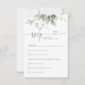 Eucalyptus Bladgroen Bruiloft RSVP Kaart (Voorkant)
