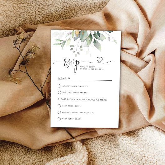 Eucalyptus Bladgroen Bruiloft RSVP Kaart