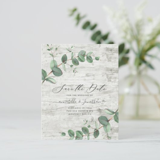 Eucalyptus-bladgroen wit hout Bespaar de datum (Staand voorkant)