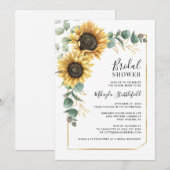 Eucalyptus Bladgroen Zonnebloem Bloemen Vrijgezell Kaart (Voorkant / Achterkant)