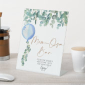 Eucalyptus Blauw Ballon Baby shower Mom-osa Bar Reclamebord Met Voetstuk (Insitu)