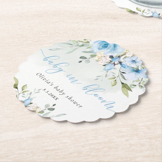 Eucalyptus blauw bloesem baby in bloesem baby show kartonnen onderzetters (Gekanteld)