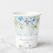 Eucalyptus blauw bloesem baby in bloesem baby show papieren bekers (Achterkant)