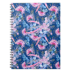 Eucalyptus Blauw En Roze Grevillea Notitieboek