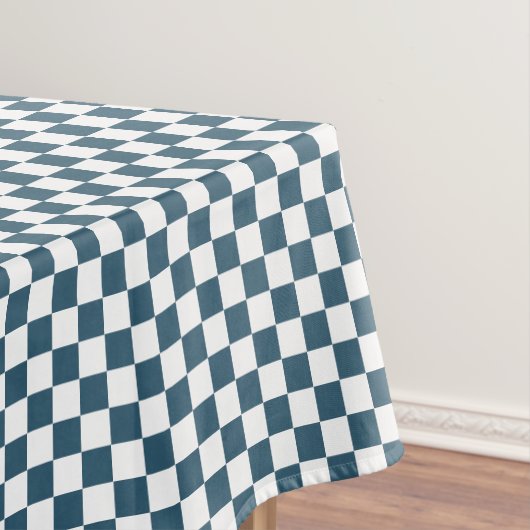 Eucalyptus Blauw Wit Geruit Patroon Home Decor Tafelkleed (Voorbeeld)