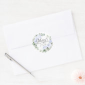 Eucalyptus Blauwe Bloem 100ste Verjaardag Bedankt Ronde Sticker (Envelop)