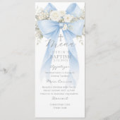 Eucalyptus Blauwe Boog Elegante Doop Menu (Voorkant)