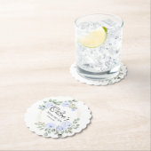 Eucalyptus Blauwe Roos Bloemige Bruidsfeest Papere Kartonnen Onderzetters (Insitu)