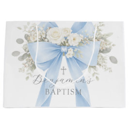 Eucalyptus Blauwe Strik Baby Jongen Doop Groot Cadeauzakje