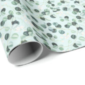 Eucalyptus Bliss: Turquoise Waterverf. Cadeaupapier (Rol Hoek)