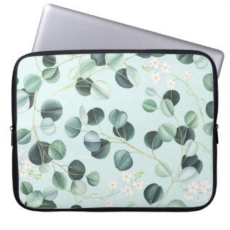 Eucalyptus Bliss: Turquoise Waterverf. Laptop Sleeve