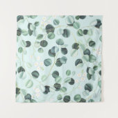 Eucalyptus Bliss: Turquoise Waterverf. Wandkleed (Voorkant (horizontaal))