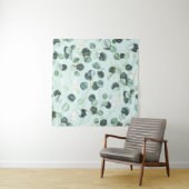 Eucalyptus Bliss: Turquoise Waterverf. Wandkleed (In Situ (horizontaal))