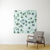 Eucalyptus Bliss: Turquoise Waterverf. Wandkleed (In situ)