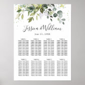 Eucalyptus Bloem 8 Tafels Trouw ZITTINGPLAN Poster (Voorkant)