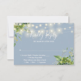Eucalyptus Bloem Slinger Lichtjes Stof Blauw Bruil RSVP Kaartje