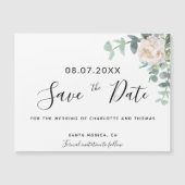Eucalyptus bloem wit trouwkaart save the date (Voorkant)