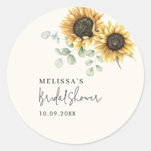 Eucalyptus Bloem Zonnewiel Bruidsdiner Ronde Sticker