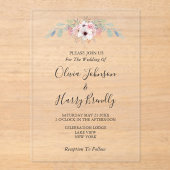 Eucalyptus Bloemen Acryl Huwelijksuitnodiging Uitnodigingen (Voorkant)