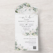 Eucalyptus Bloemen Alles in een bruiloft Uitnodige All In One Uitnodiging (Binnen)