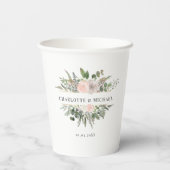 Eucalyptus, bloemen bruiloft Papier Papieren Bekers (Achterkant)