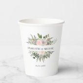 Eucalyptus, bloemen bruiloft Papier Papieren Bekers (Voorkant)