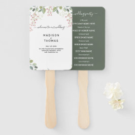 Eucalyptus bloemen en bladeren handwaaier