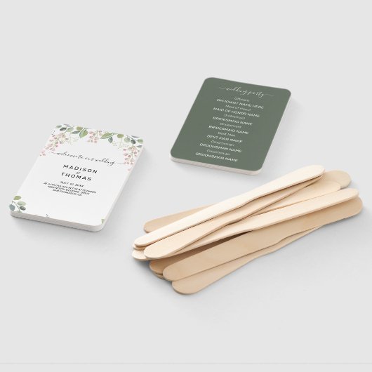 Eucalyptus bloemen en bladeren handwaaier (Niet-gemonteerd)