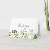 Eucalyptus Bloemen Gevouwen Bruiloft Dank u kaart (Voorkant)