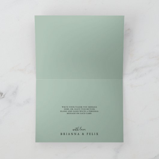 Eucalyptus Bloemen Gevouwen Bruiloft Dank u kaart (Binnen)