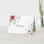 Eucalyptus Bloemen Gevouwen Bruiloft Dank u kaart (Voorkant)