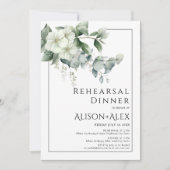 Eucalyptus bloemen grens bruiloft repetitie diner kaart (Voorkant)