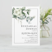 Eucalyptus bloemen grens bruiloft repetitie diner kaart (Staand voorkant)