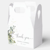 Eucalyptus Bloemen Groen Baby shower Favor Box Bedankdoosjes (Geopend)
